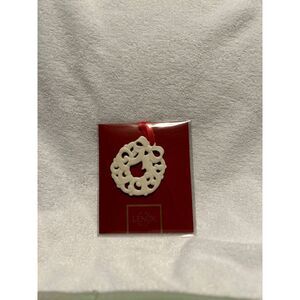 Lenox Christmas Ornament Porcelain Wreath Charm Stocking Stuffer Gift /Brand New